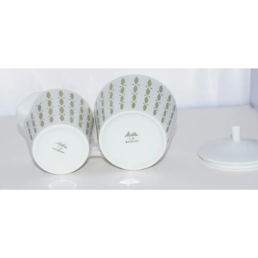 Melitta Zurich Luncheon Plates Coffee Tea Pot, Cup & Saucer 22pc MCM Modernism